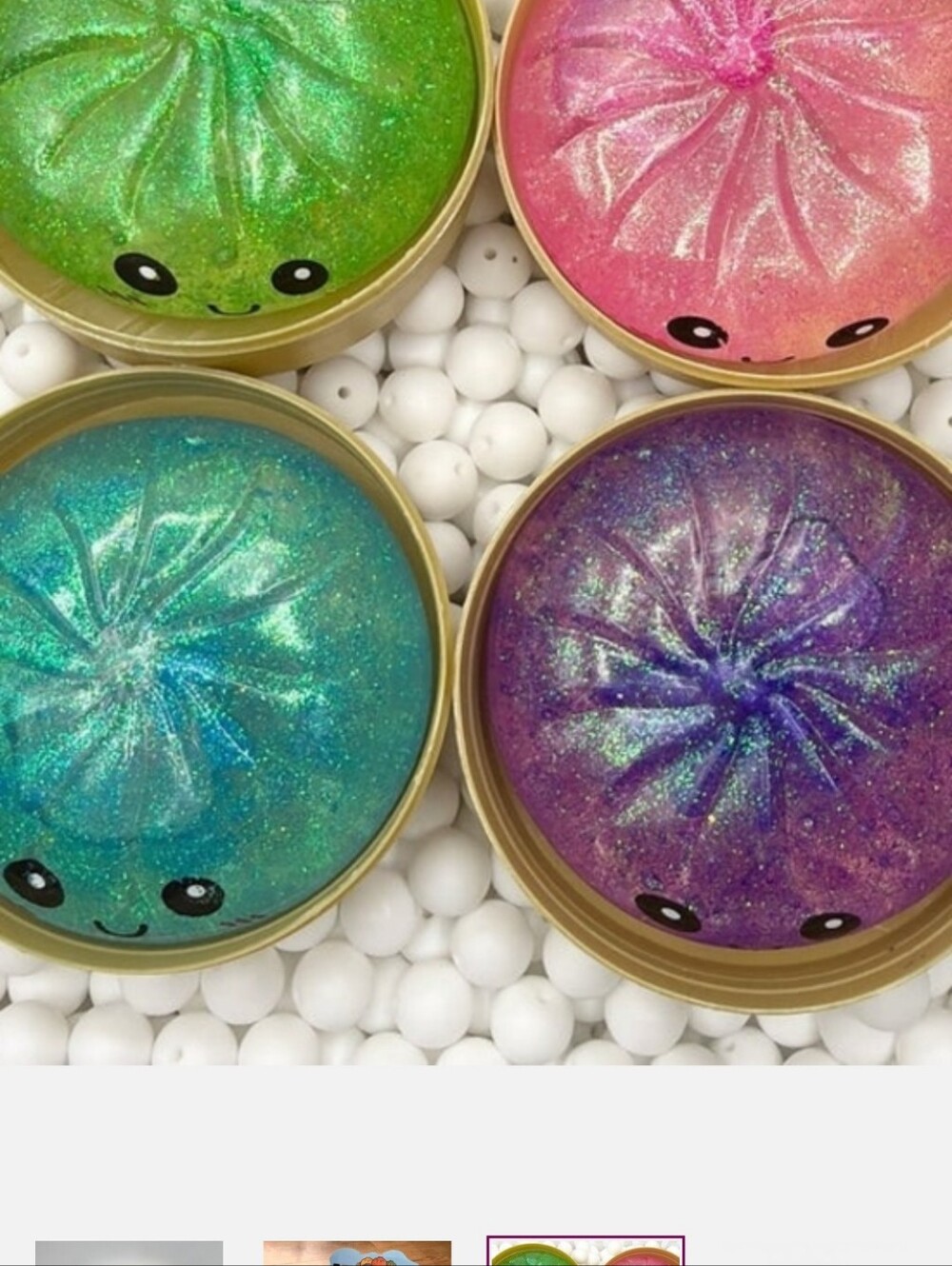 Squishy Dumpling Colorful Glitter Slime Set